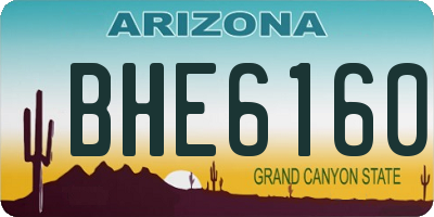 AZ license plate BHE6160