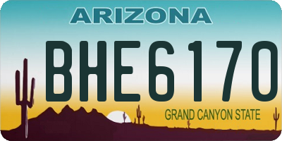 AZ license plate BHE6170