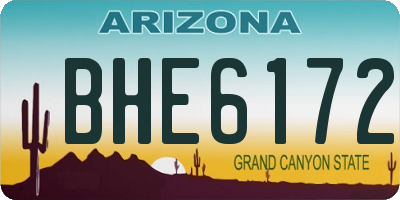 AZ license plate BHE6172