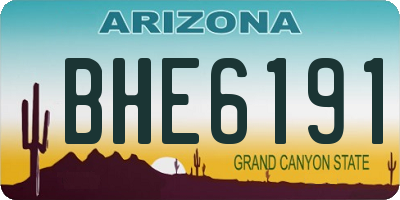 AZ license plate BHE6191