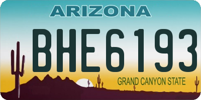 AZ license plate BHE6193