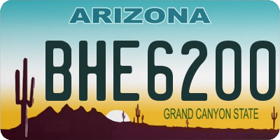 AZ license plate BHE6200