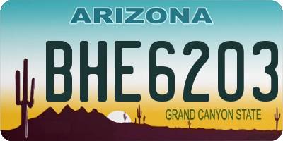 AZ license plate BHE6203