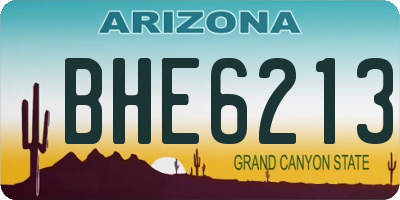 AZ license plate BHE6213