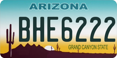 AZ license plate BHE6222