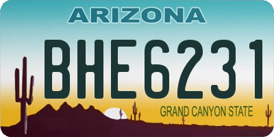 AZ license plate BHE6231