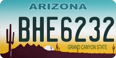 AZ license plate BHE6232