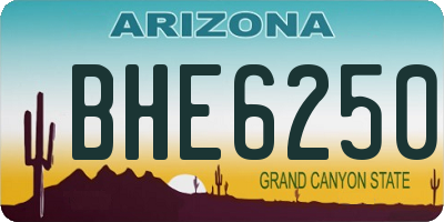 AZ license plate BHE6250