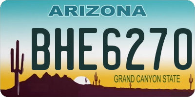 AZ license plate BHE6270