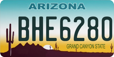 AZ license plate BHE6280