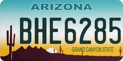 AZ license plate BHE6285