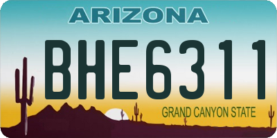 AZ license plate BHE6311