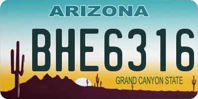AZ license plate BHE6316