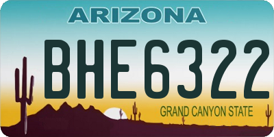 AZ license plate BHE6322