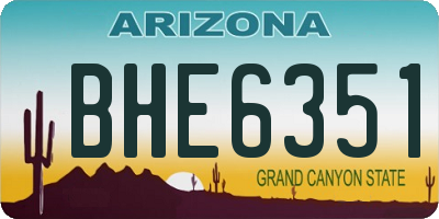 AZ license plate BHE6351