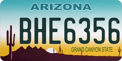 AZ license plate BHE6356