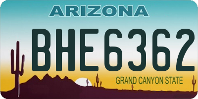 AZ license plate BHE6362