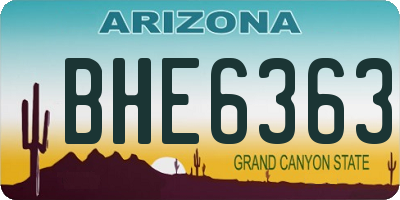 AZ license plate BHE6363