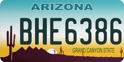 AZ license plate BHE6386