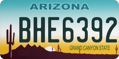 AZ license plate BHE6392