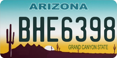 AZ license plate BHE6398