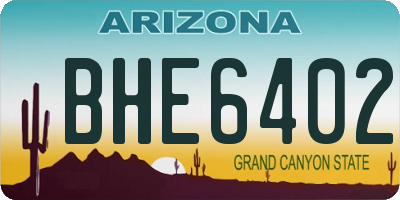 AZ license plate BHE6402