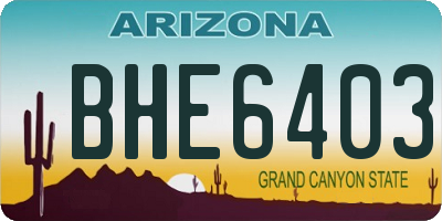 AZ license plate BHE6403