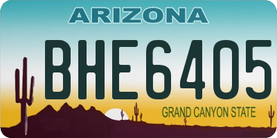 AZ license plate BHE6405