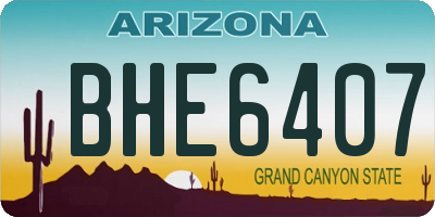 AZ license plate BHE6407