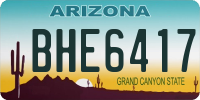 AZ license plate BHE6417