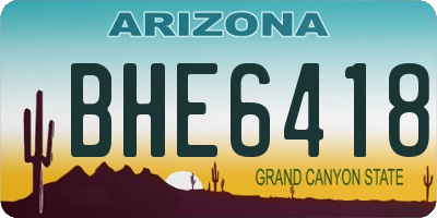 AZ license plate BHE6418