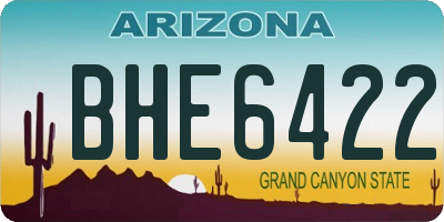 AZ license plate BHE6422