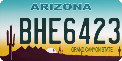 AZ license plate BHE6423