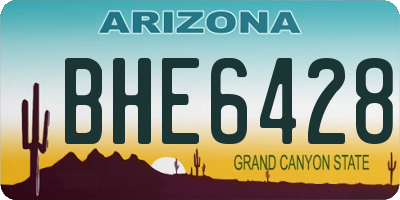 AZ license plate BHE6428