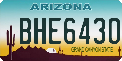 AZ license plate BHE6430