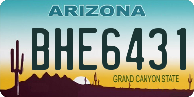 AZ license plate BHE6431
