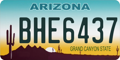 AZ license plate BHE6437