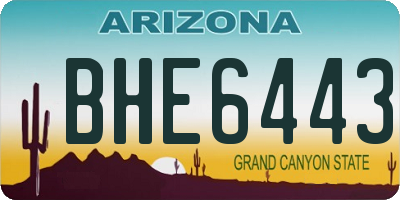 AZ license plate BHE6443