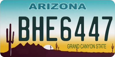AZ license plate BHE6447