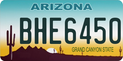 AZ license plate BHE6450