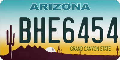 AZ license plate BHE6454