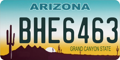 AZ license plate BHE6463