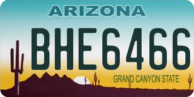 AZ license plate BHE6466