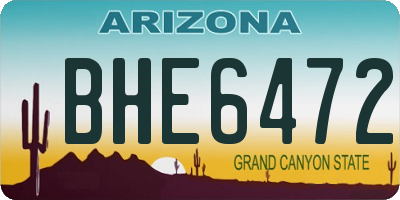 AZ license plate BHE6472