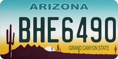 AZ license plate BHE6490