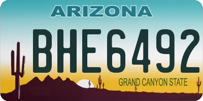 AZ license plate BHE6492