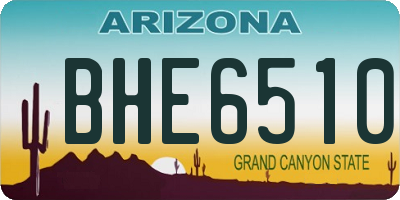 AZ license plate BHE6510