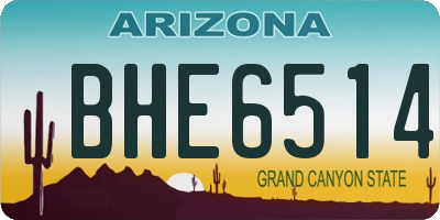AZ license plate BHE6514