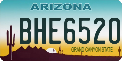 AZ license plate BHE6520
