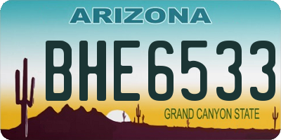 AZ license plate BHE6533